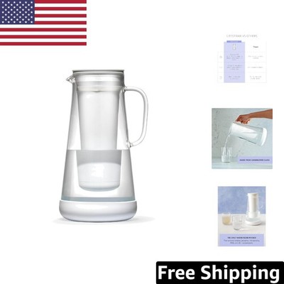 Water Filter Pitcher - 7-Cup Capacity, Glass & Silicone Base for Health