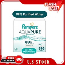 Pampers Aqua Pure Baby Wipes Unscented 16 Pack 896 Total Wipes Sensitive Skin