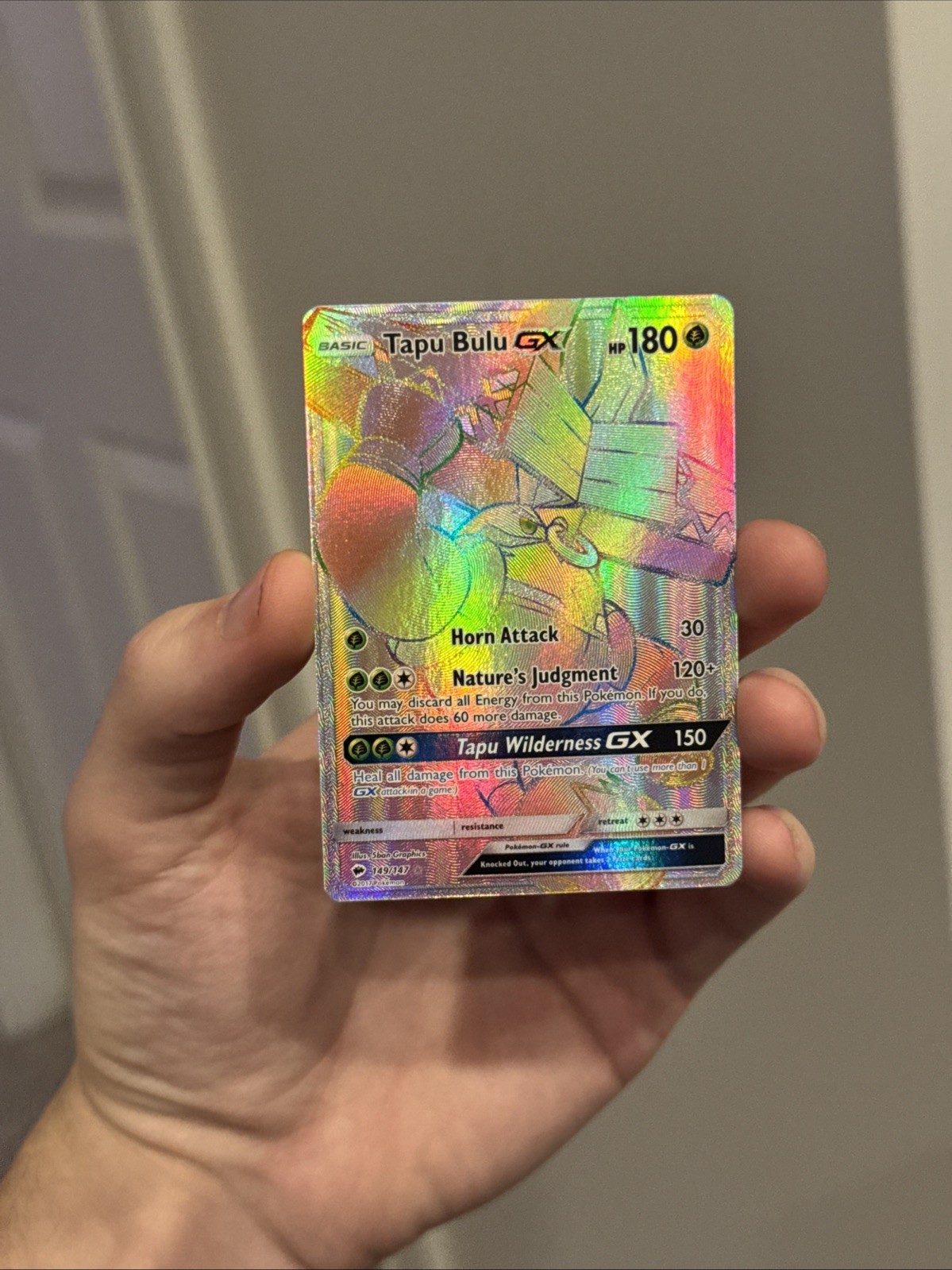 Pokemon TCG Tapu Bulu GX 149/147 Burning Shadows Rainbow Secret Rare NM