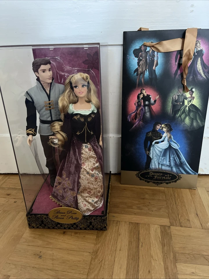 Disney Store Fairytale Designer Aurora and Prince Phillip Limited Edition Dolls