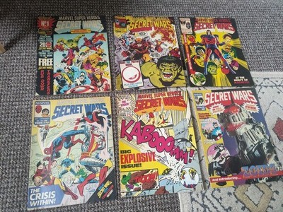Marvel Secret Wars Comics U.K Versions No 1 2 3 4 5 19 1985