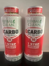 2 Pack - Herbal Clean QCarbo16 - Same Day Detox - Tropical Flavor  16 fl oz