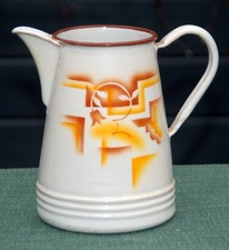 Vintage emaliowany dzbanek dekoracja natryskowa Bauhaus Art Deco