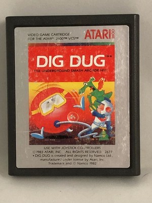Dig Dug  Atari 2600 Game Cleaned Authentic Cart Tested Working