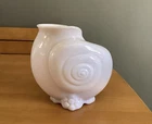 Vintage Cambridge Crown Tuscan Seashell Vase Pink Milk Glass Opaque EUC