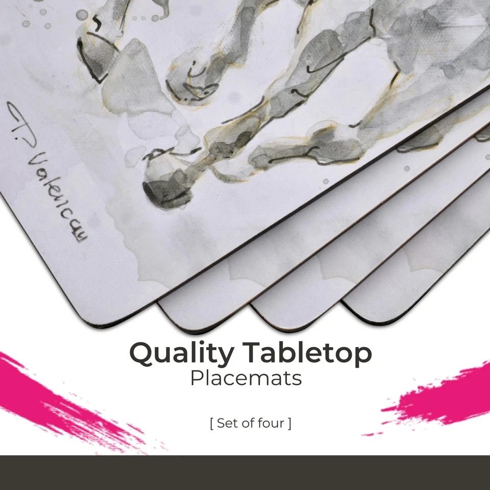 Portmeirion Collection Placemats, Set of 4 – (15.7" x 11.7") Cork-Backed Rect... - Image 3 of 4