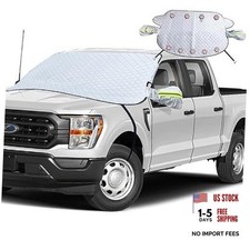 Car Windshield Snow Ice Cover with Side Mirror and Hook,Magnetic Silver-65"x49"