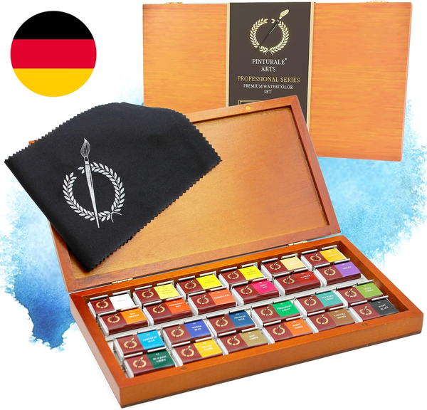 Pinturale Aquarellfarben | Premium Pigmentierung Wasserfarben | 24 GroßE Aquarel-image