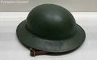 Military Reproduction Brodie Doughboy Olive Green Metal Helmet