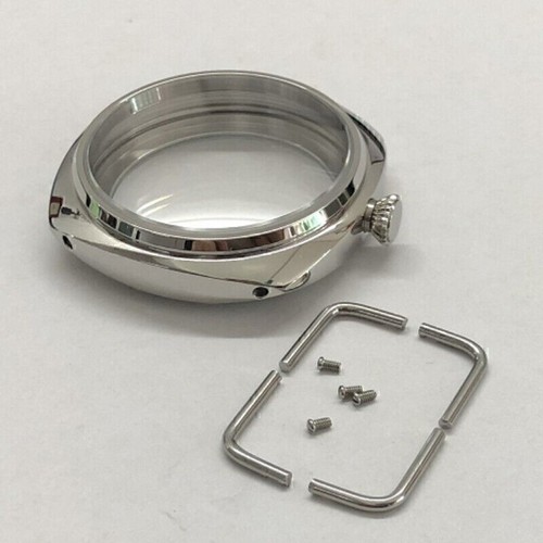 45mm Sapphire Glass 316L Steel Watch Case for ETA 6497 6498 ST3600 3621 Movement
