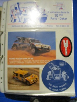 LOT 5 SPORT CAR STICKERS PEUGEOT DAKAR 88 + TURBO 16 87 + TOYOTA NON TAKEOFF