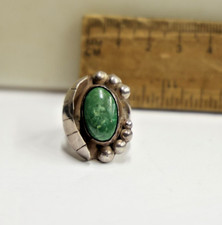 Vintage Mexico Green Turquoise Ring 9.92 Grams Size Size 7