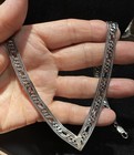 Vintage Sterling Silver 925 Woven V Necklace 18” 23.9g, Italy — photo 7