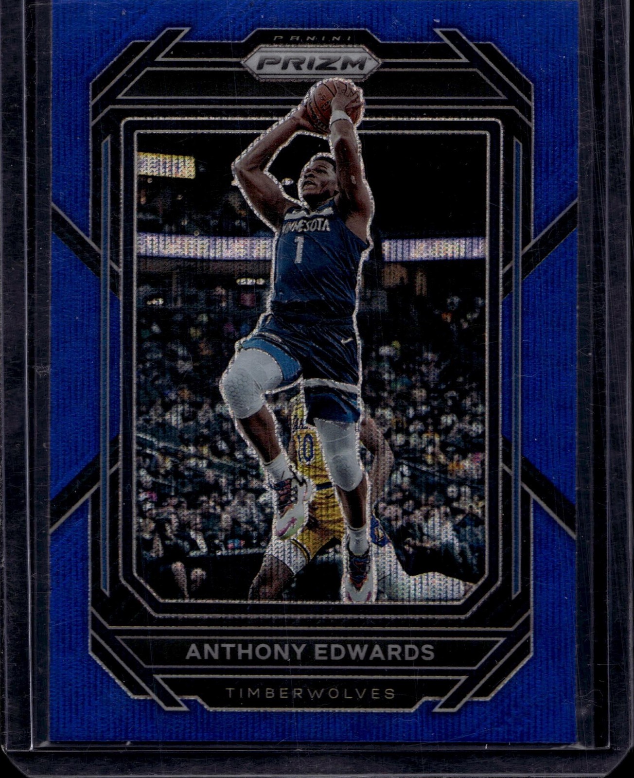 2022-23 Panini Prizm #56 Anthony Edwards Prizms Blue Wave