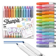 Sharpie S-Note Creative Markers, Pastel 1 Count Pack of 24 , Assorted Colors