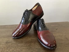 Allen Edmonds Shelton Men's Leather Saddle Oxford, Size 11.5 D, Black/Burgundy