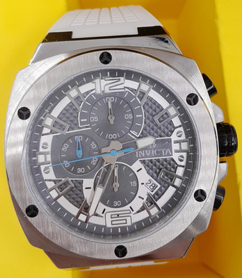 Invicta 48163 Racing Edelstahl Herren Quarzuhr, 47mm - Silber/Weiß