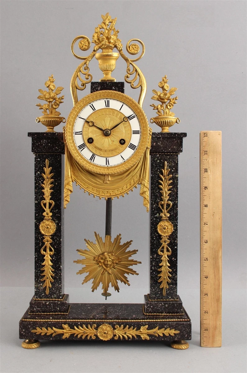 F11激安早い者勝ち✨ 希少品　ジャンルーレ 置き時計 ゴールド アンティーク French Collectible 1800-1849 Time Period Manufactured Clocks for