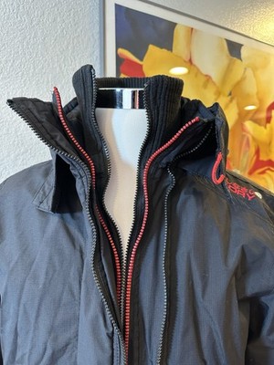 Superdry Original Windcheater Japan Jacket Mens Sz M Blk/Red Hood 