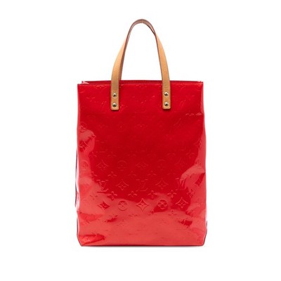 Louis Vuitton Monogram Vernis Reade MM Pre-Loved Einkaufstasche Rot