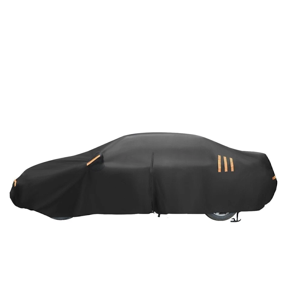 210D Car Cover UV Sun Snow Dust-proof Resistant Outdoor Protection & Zipper Door - Image 4 of 4
