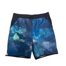 NWOT Lands End Boys Husky XL Hydroliner Swim Trunks 14H-16H Galaxy Print