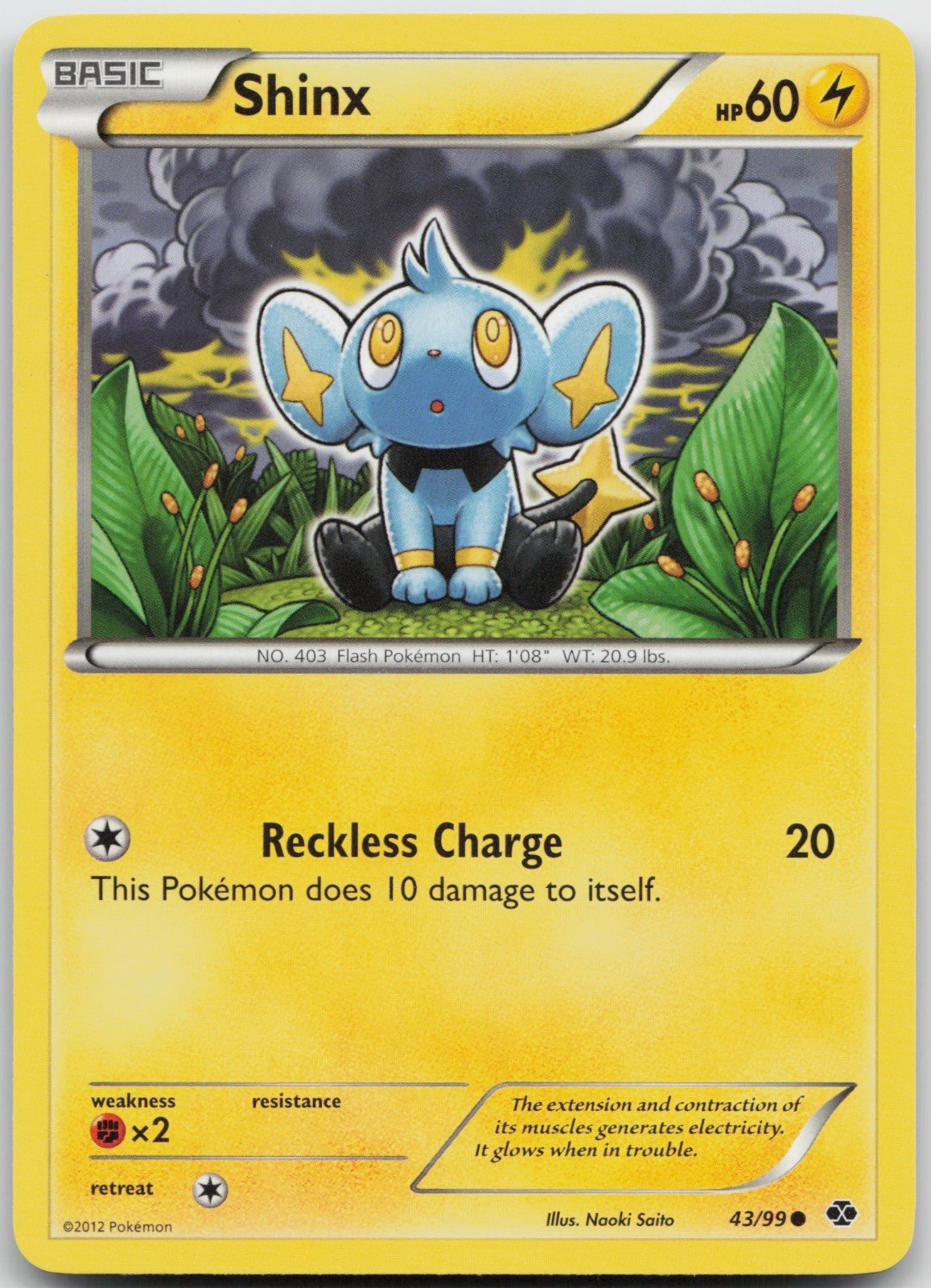 Shinx (43) Common Lightning Next Destinies 43/99 LP 2012 Naoki Saito Regular