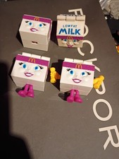 Vintage McDonalds Happy Meal Toys Changeables Low-fat Milk Carton 1993