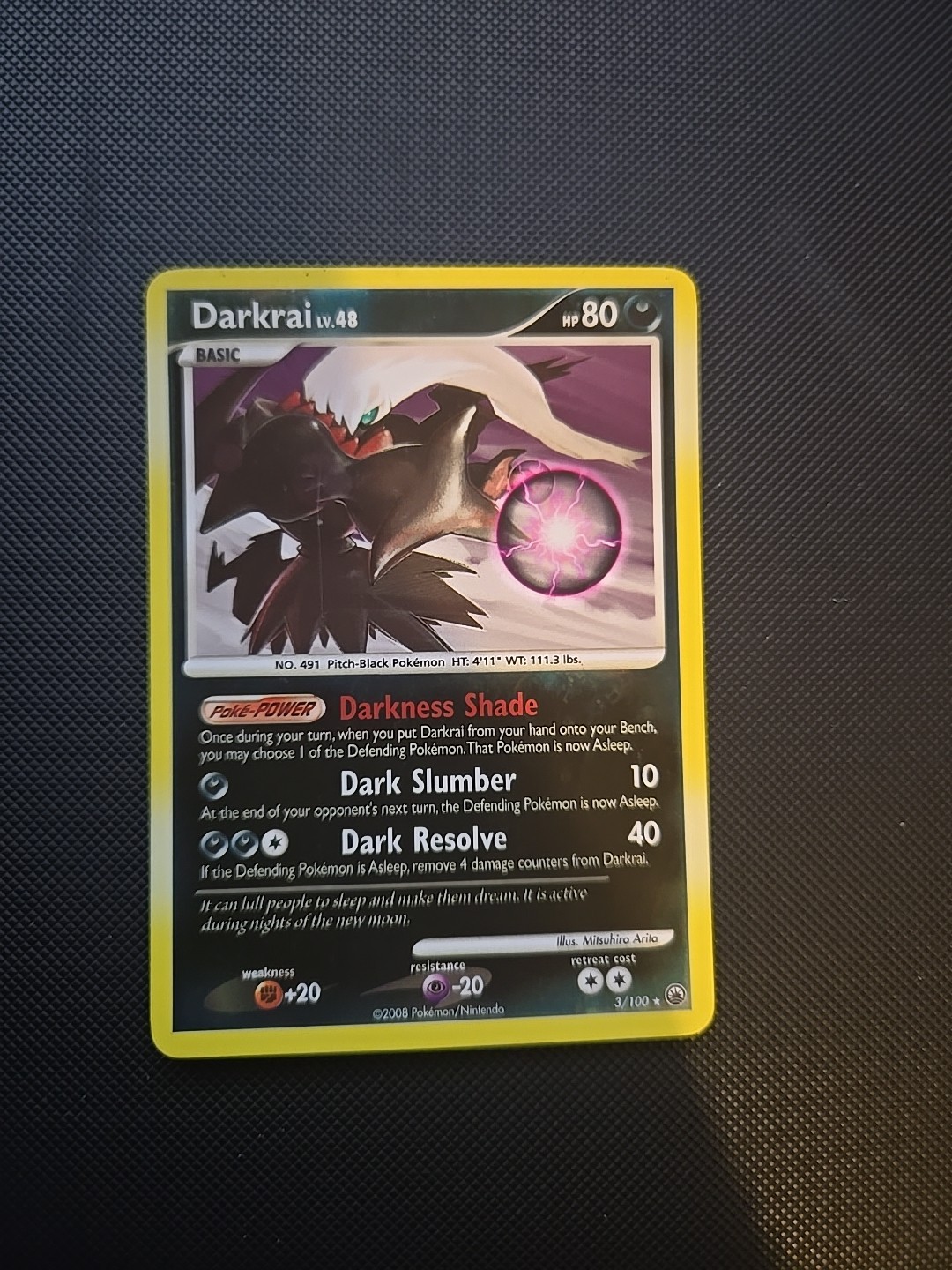 Pokemon TCG 2008 Rare Darkrai Reverse Holo Majestic Dawn 3/100  