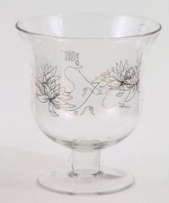 Hurricane Vase on Stem with Lily Design or use as candle holder