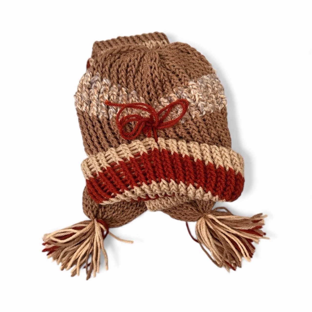 Handmade Knitted Beanie Hat And Scarf Women's S/M