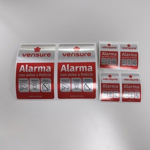 Stiker, Decal, Pegatinas Disuasorias de Alarma Verisure. Modelo 2026