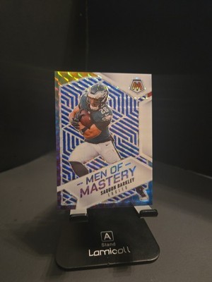 2025 Panini Mosaic #'d /99 Men of Mastery Saquon Barkley #10 Blue Mosaic Prizm 