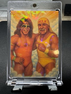 Hulk Hogan & Ultimate Warrior - CUSTOM Digital Fan Art Card - Cracked Ice  1/1