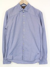 Scotch  Soda Ams Couture Men's Shirt M Blue Cotton Buttoned Long Sleeves