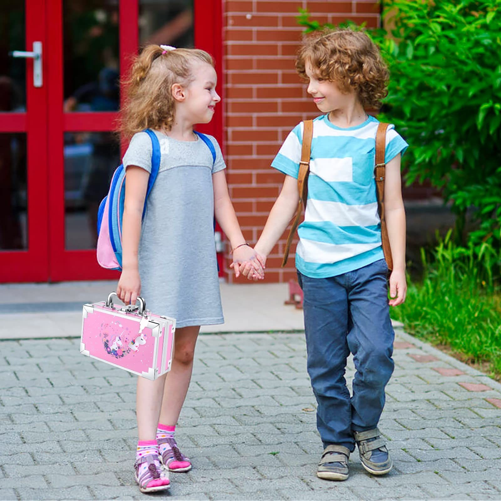 Unicorn Pencil Box for Girls Boys , Lock Box for School with Portable Handle ...