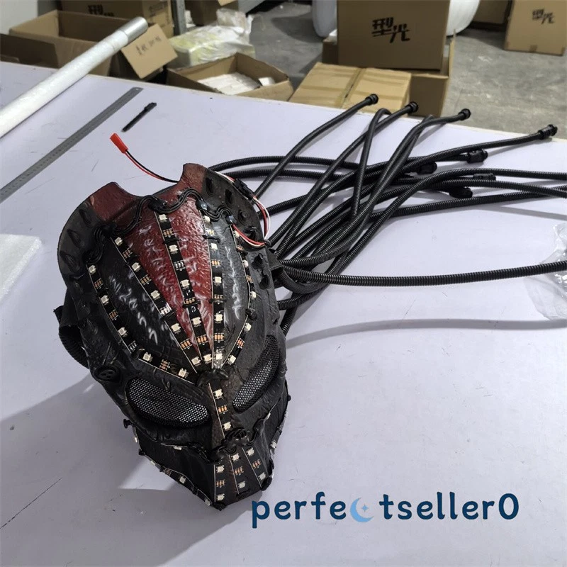 Predator LED Colorful Light Helmet Mask Remote Control Costume Props Xmas Gifts - Image 4 of 4
