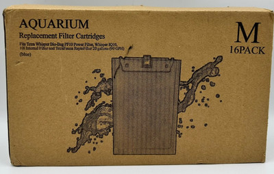 Aquarium Filter Cartridges M Size 16 Pack Replacement Blue New Open Box