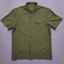 Arc'teryx Button Up Shirt Large Trim Fit Green Short Sleeve Snap Outdoor