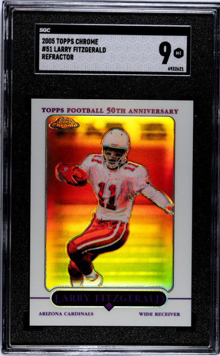 2005 Topps Chrome #51 Larry Fitzgerald Refractor SGC 9