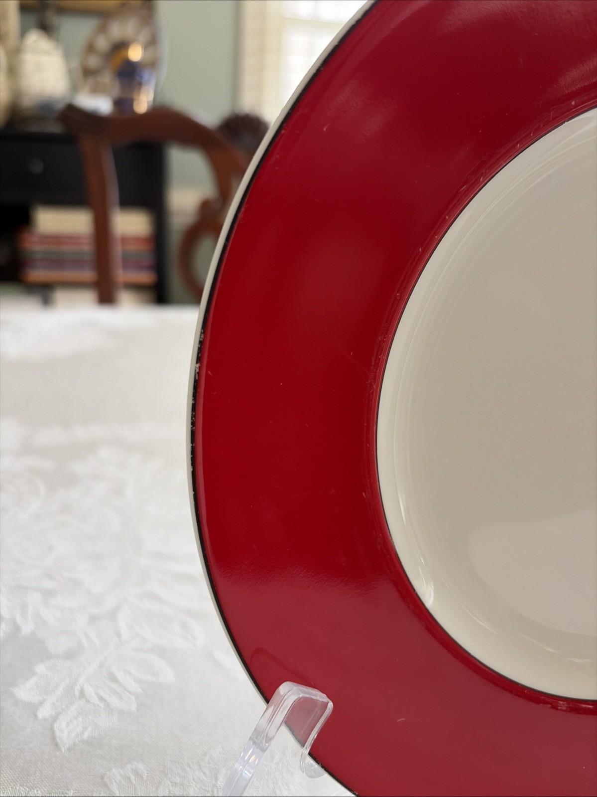 Kate Spade LENOX Rutherford Circle Red Luncheon Plates (2) 9 1/2" Moderate Use thumbnail 4