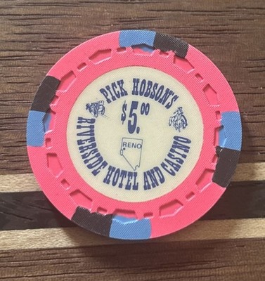 $5 PICK HOBSONS RIVERSIDE CASINO CHIP POKER CHIP GAMBLING TOKEN RENO NEVADA