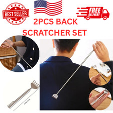 2PCS Telescopic Back Scratcher Stainless Steel Extendable Claw Massager