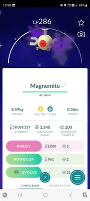 SHINY  PURIFIED TEAM ROCKET MAGNEMITE!!! - PKMN GO!!! - NON REGISTERED!!!