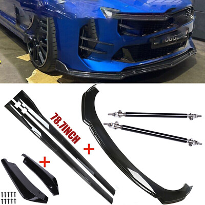 Car Front Bumper Lip Spoiler Rear Side+Skirt Splitter For Kia Stinger 2018-2023