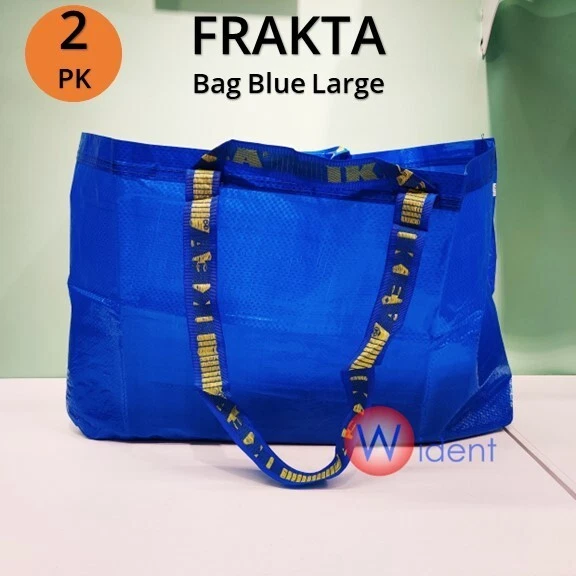 BRAND NEW- 2X IKEA FRAKTA Large Blue Travel Shopping Tote Bag Reusable 19  gallon