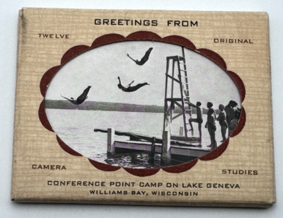 VINTAGE 12 ''ORIGINAL CAMERA STUDIES'' CONFERENCE POINT CAMP, LAKE GENEVA, WI A59