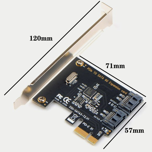 PCI-E SATA 1X 4X 8X 16X PCI-E Cards PCI Express To SATA 3.0 2-Port SATA III 6Gbp - Photo 3/14