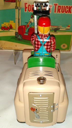 1950'S MODERNTOYS FORKLIFT TRUCK TIN BATTERY OP TOY JAPAN WITH ORIGINAL BOX - Picture 5 of 16