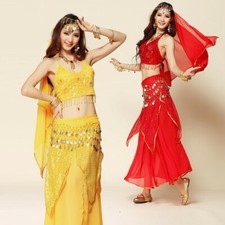 Women Belly Dance Professional Costumes Indian Dance Performance Top Skirt Dress
